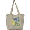 Lazy Style Printed Shoulder Bag, Korean Style Candy Colored Large Capacity Tote Bag, Women's Canvas Bag, Cloth Bag, Handbag