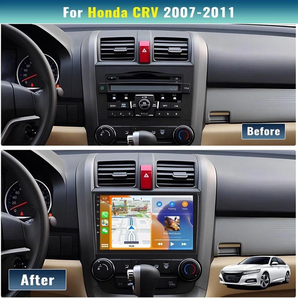 9 Inch Car Player AHD 2GB+64GB Car Radio Stereo for Honda CRV 2007-2011 Android 15 GPS Navigation Fit for Carplay Android Auto