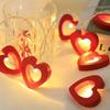 10pcs Love Heart LED String Lights Valentine Wedding Christmas Garden Bedroom Party Decor Battery Not Included
