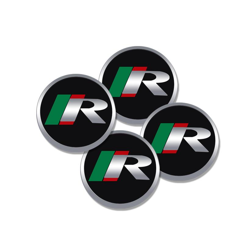 Aluminum 4PC 56mm R Logo Badge Car Wheel Center Hub Caps Emblem Stickers For Jaguar X-Type S-Type F-Type XJ XF XE XK Accessories