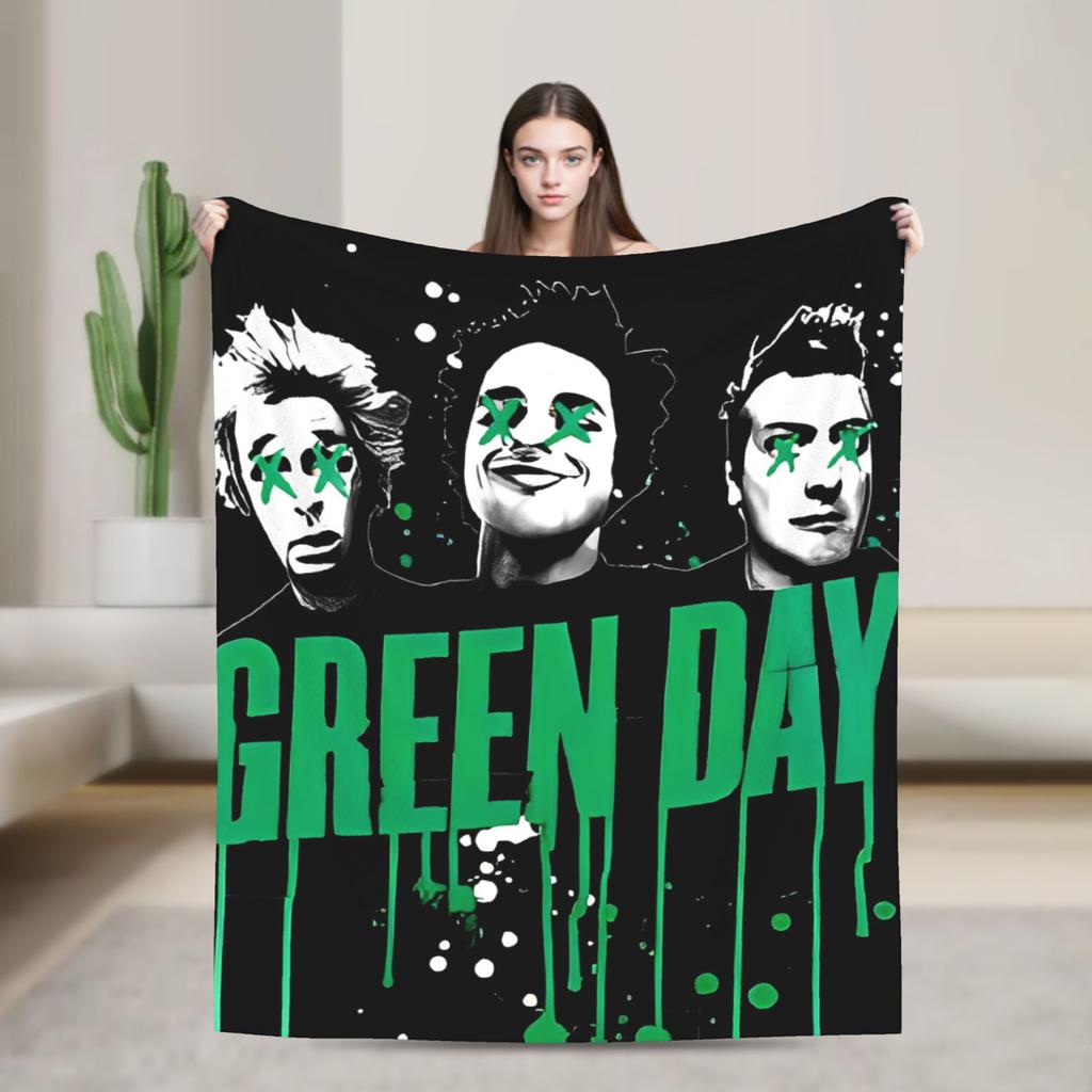 Green Days Punk Decke American Idiot Album Flanell Großartige Atmungsaktive Überwurfdecken für die Heimdekoration