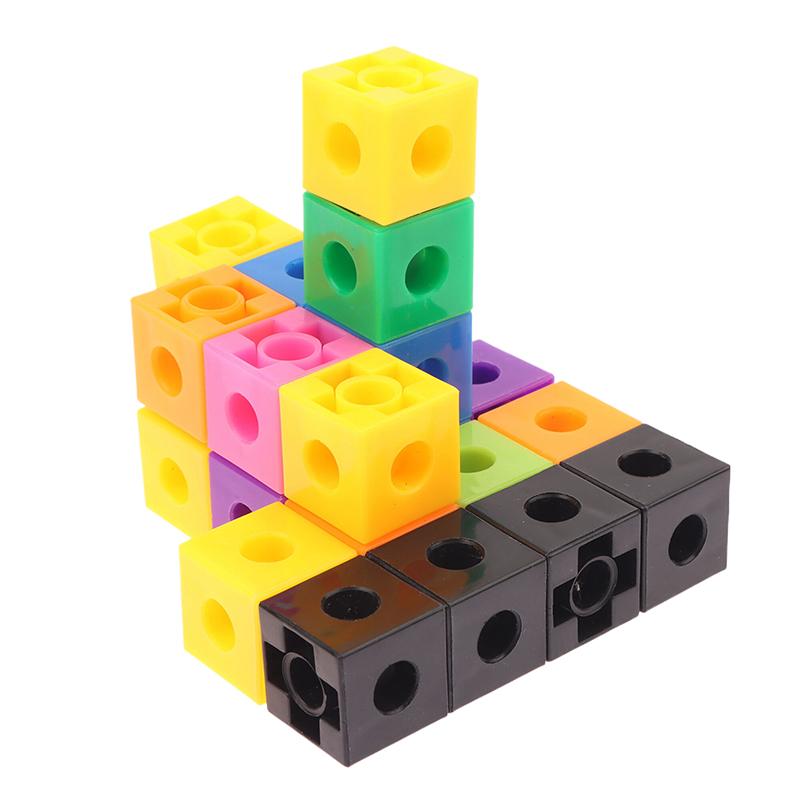50/100Pcs Home School Preschool Connected Cube Toys For Mathematical Counting Plastic Counting
