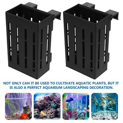 4 pièces Support pour Plantes Aquatiques Pot d'Aquarium Suspendu avec Parois Entièrement Perforées pour un Développement Optimal de l'Eau et