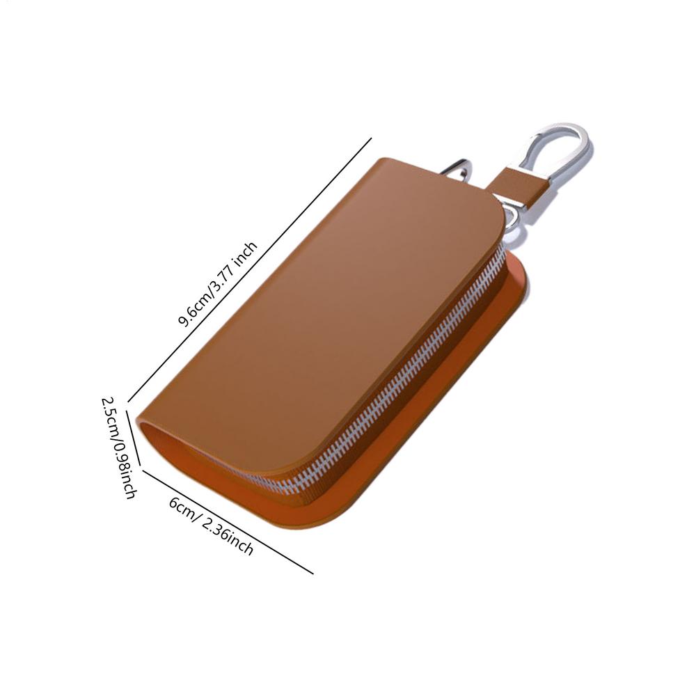 Leather Car Key Fob Holder Organizer Pouch Split Luxury Anti-Theft Remote Entry Smart Fob Case Bag With Zipper for Women Men