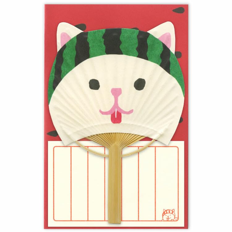 

Активная Корпорация Животное Бамбуковый Веер Открытка Сиба-ину Держит Арбуз GX-69s