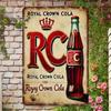 Metal Wall Art Vintage Royal Crown Cola Retro Sign for Bar Cafe Home 8x12 Inch