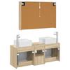 Bathroom Cabinet Set 4 Pcs Sonoma Oak Wood Based Material