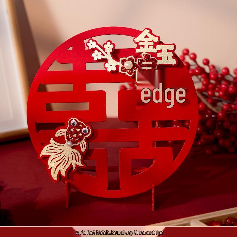 3D Double Happiness Wedding Ornament for Table & Bridal Chamber Decoration