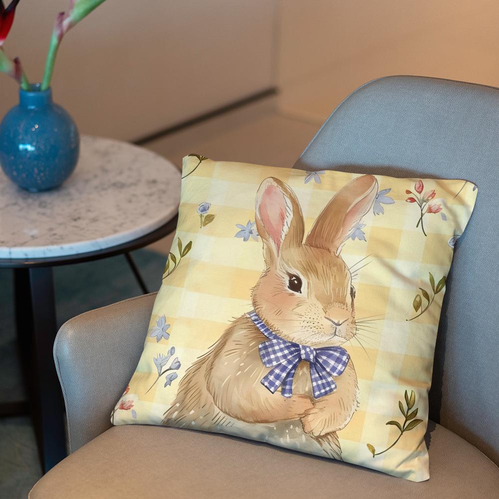 P-Peter Rabbit printing Cushion Cover 2-in-1 Reversible Plush Pillow Cover | Car/Sofa/Bed | Perfect Gift