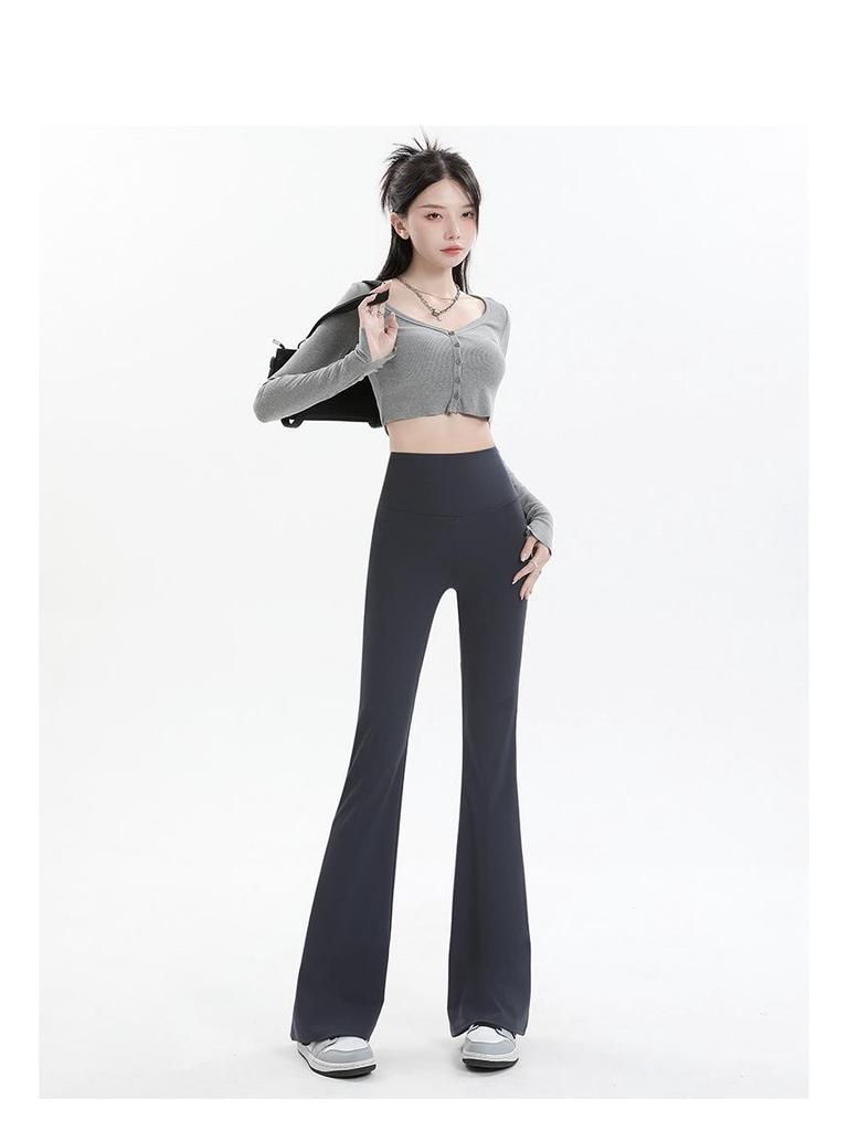 Barbie Hosen mit weitem Bein: Hohe Taille, Hohe Elastizität, Koreanischer Stil Herbst/Winter Leggings für Damen