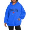 Hoodie mit tiefen Schultern und Ärmeln im Y2K-Stil, trendiger Fleecepullover mit Buchstaben-Liebes-Print für Herren und Damen