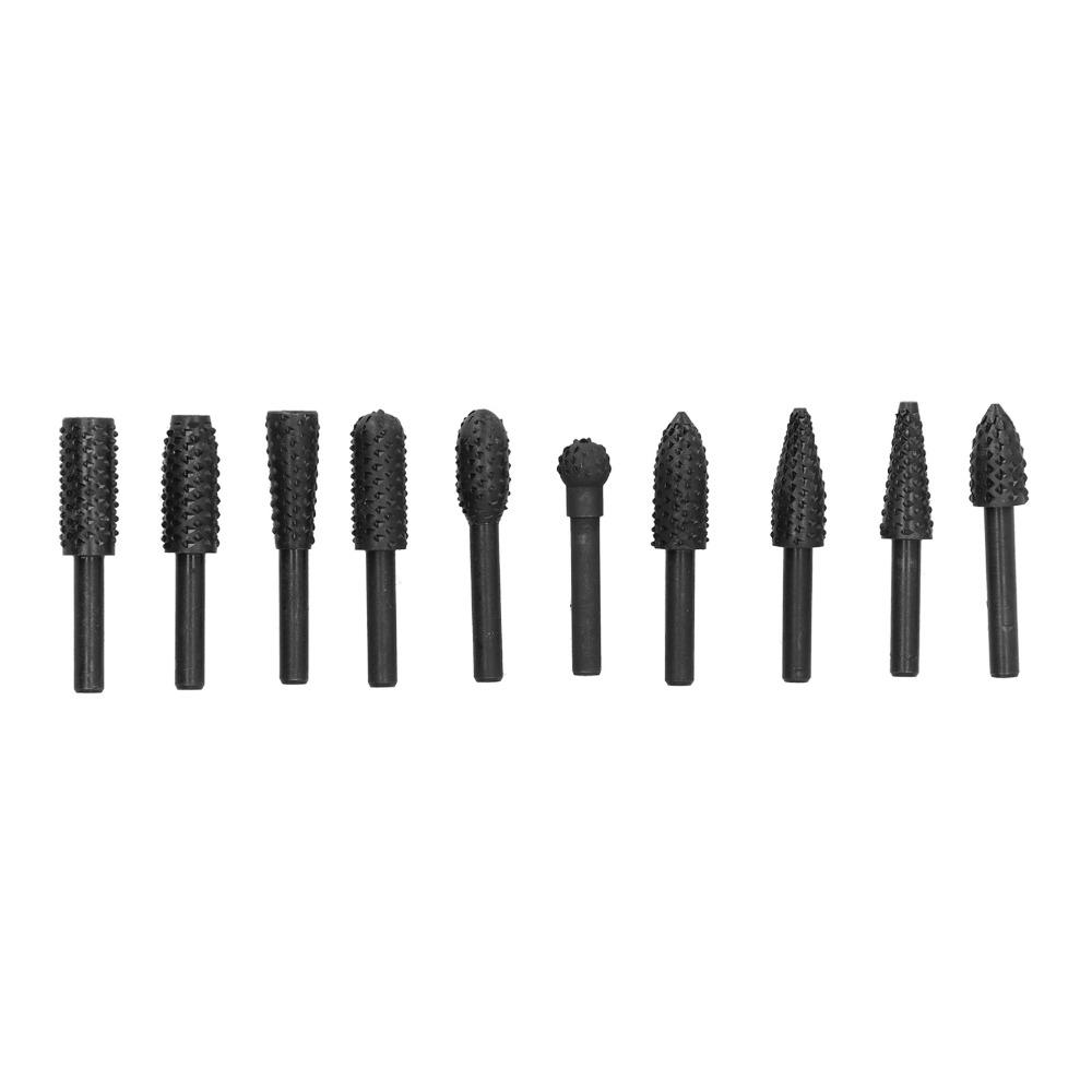 10PCS Black Rotary Burr Set Compact Engraving Tool Multifunctional Grinding Head
