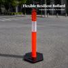 Traffic Warning Post with Weighted Base | Reflective Silver Band, Quick Setup Design, marker