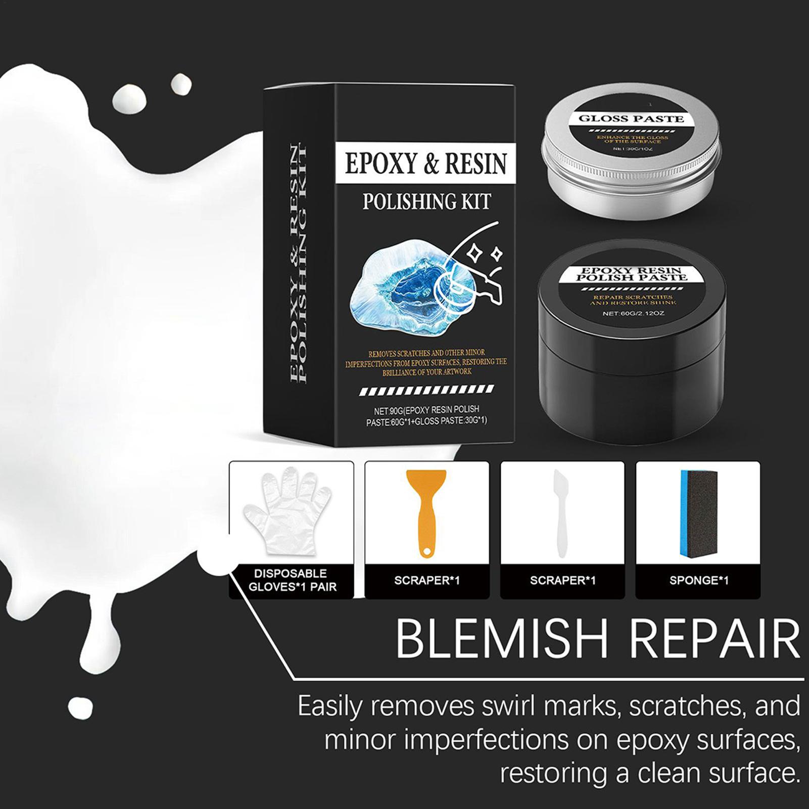 Repair Epoxy Polishing Kit For Resin Luster Restoration Cream Epoxy Scratch Polishing Compound For Beginners Art Projects nero
