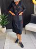 2024 Jesień Damska Sukienka z Dekoltem w Serek, Casualowa, z Długim Rękawem i Kieszenią, w Jednolitym Kolorze