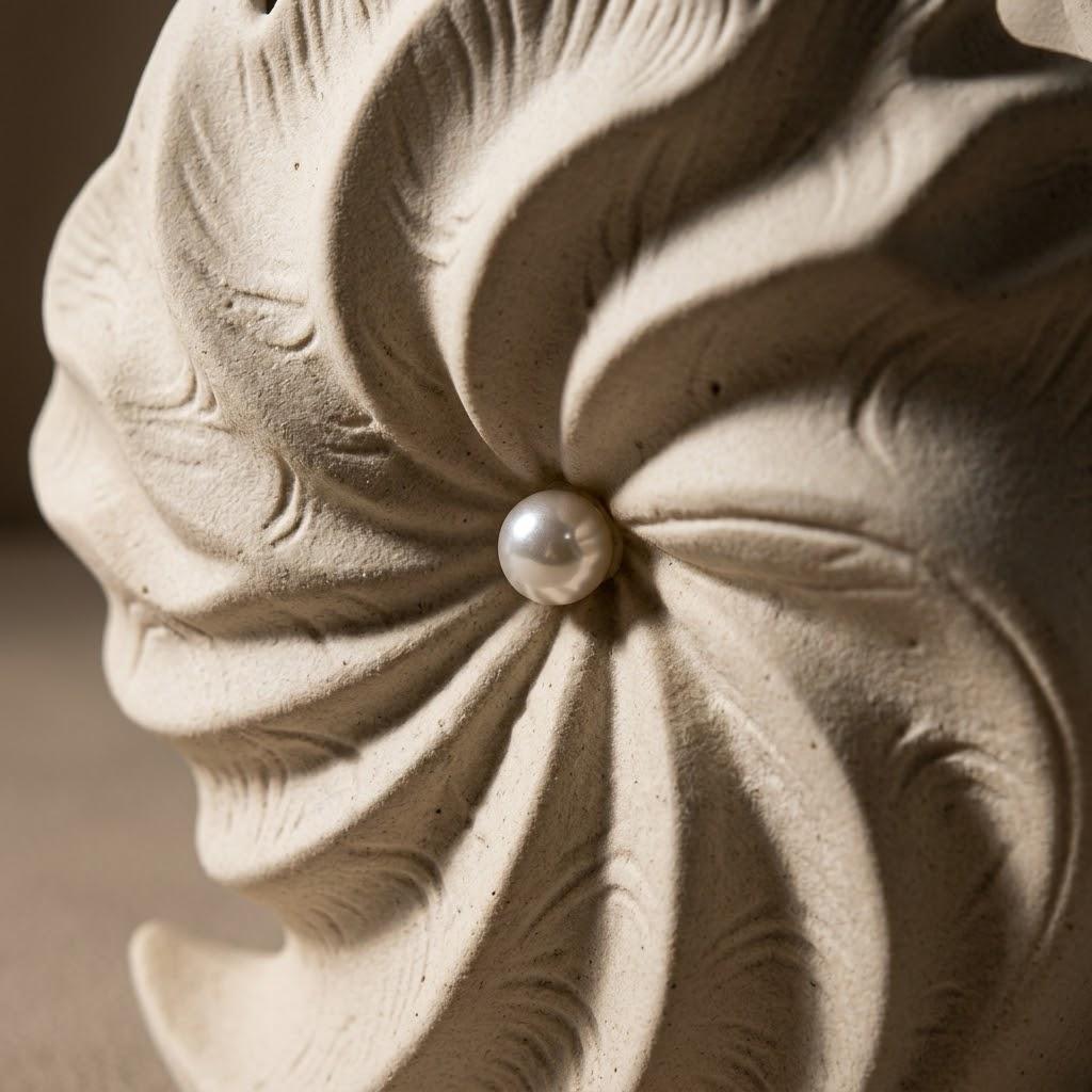 Piccolo Vaso in Ceramica a Forma di Conchiglia di Nautilus, Minimalista Vaso da Tavolo a Spirale per Scrivania d'Ufficio, Unico Ornamento da Tavolo Boho, Decorazione Estetica per la Stanza