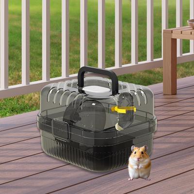 Hamster Cage Habitat Lightweight Pet Supplies Transparent Small Animal Travel Case Carry