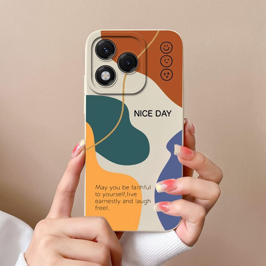 Phone Case For Huawei Honor 400 Lite X9c X6b X7c X60 X5b X8 X8c Pretty Plum Blossom Checkered Pattern Soft Silicone Shockproof Shell For Huawei Covers