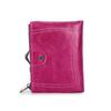 CONTACTS Cartera de Cuero Genuino para Mujer con Cierre de Beso Billetera Pequeña de Metal para Monedas Cierre de Broche y Cremallera Bolsillo para Monedas Portatarjetas de Crédito RFID Mini Cartera