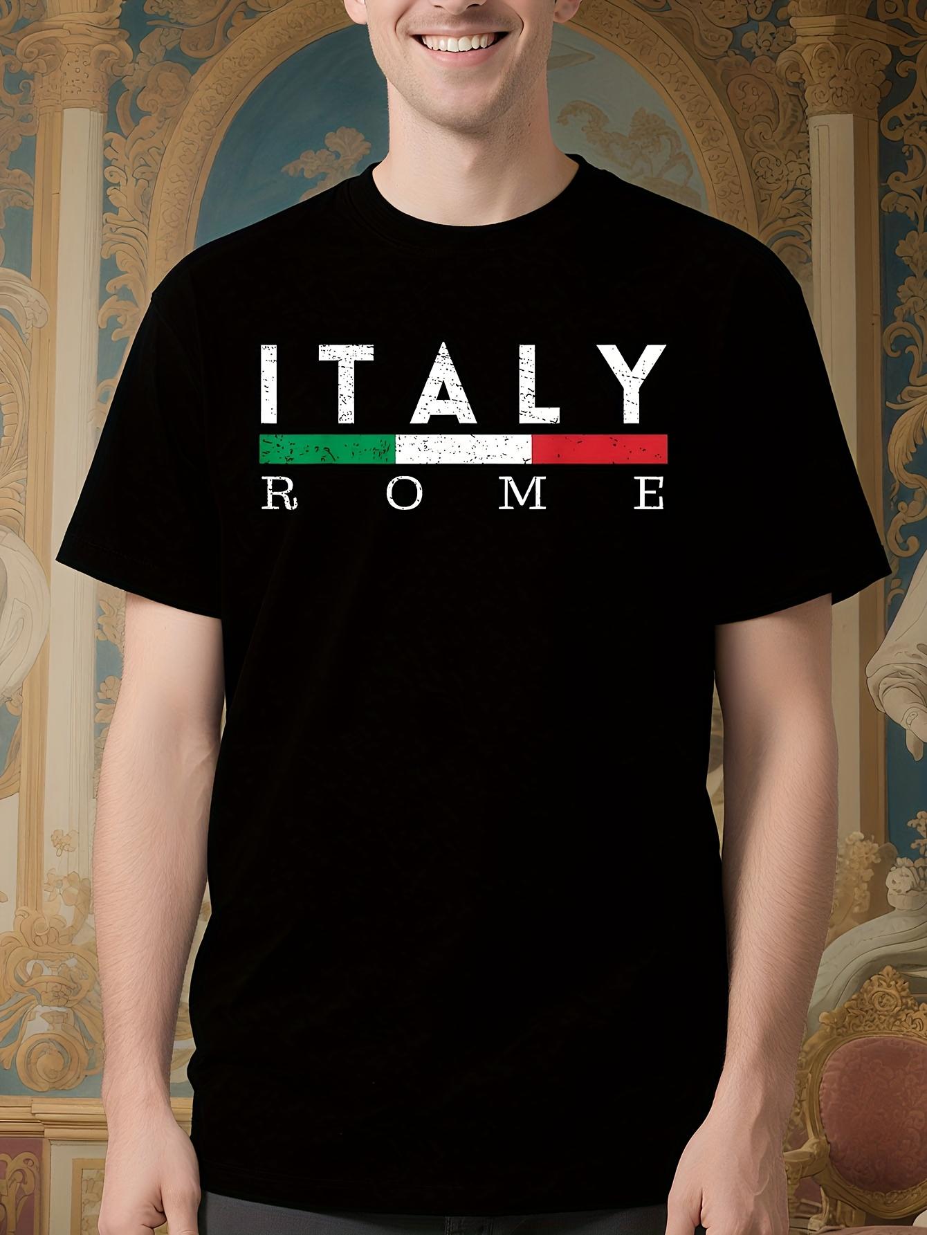Vintage Italy Rome Graphic Tshirt - Black with Green XL