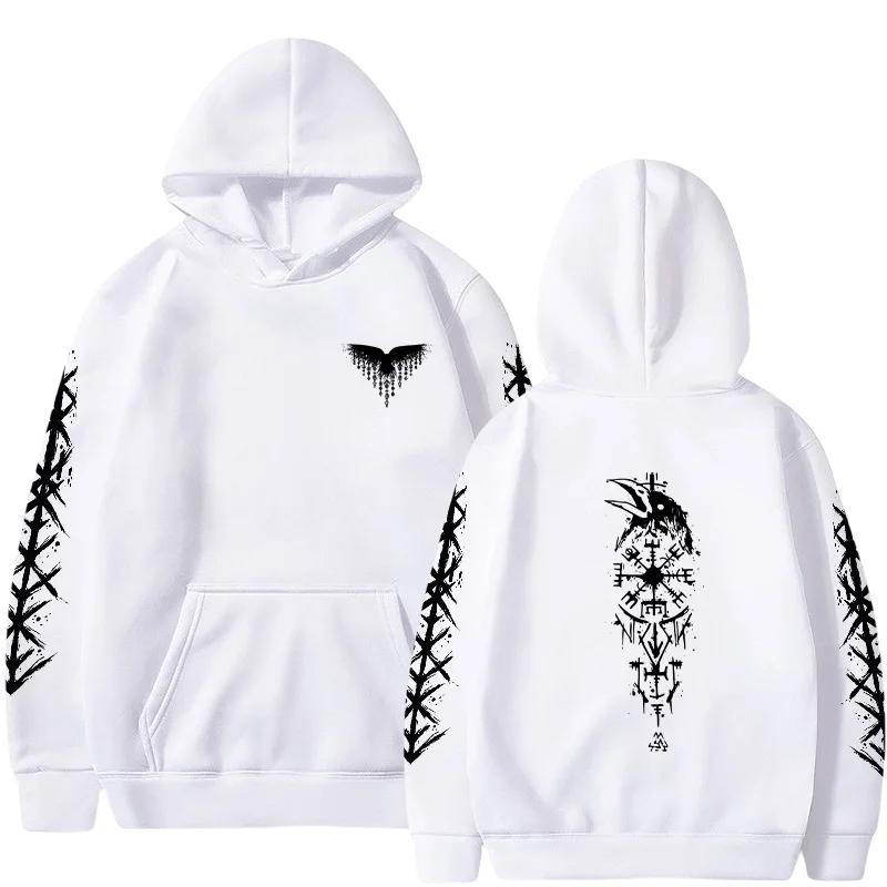 2025 Trend Ancient Raven Hoodie Men Sweatshirt Autumn Winter Daily Casual Jogger Outwear Sporty Fashion Top Men's Clothing