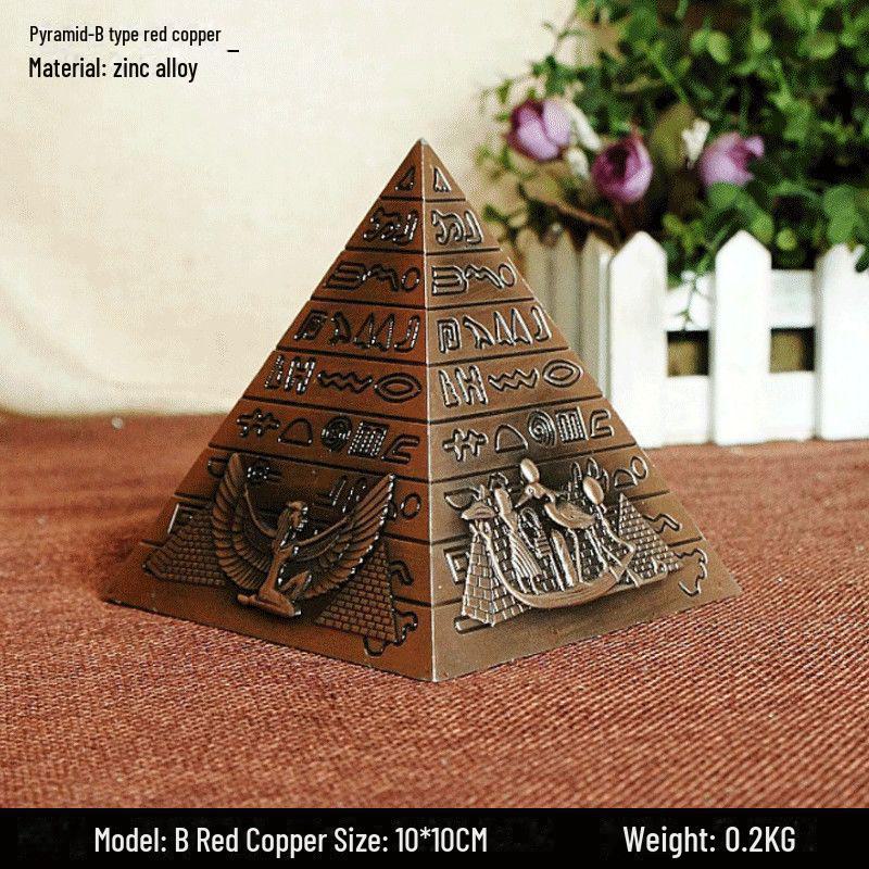 Сувенирная копилка из гальванизированного металла в виде египетской пирамиды