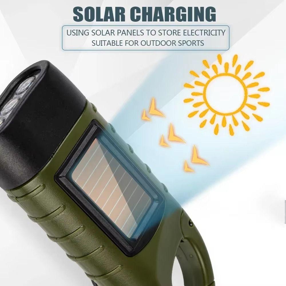 Rechargeable LED Flashlight Hand Crank Outdoor Camping Flashlight  For Fishing Boating Hiking