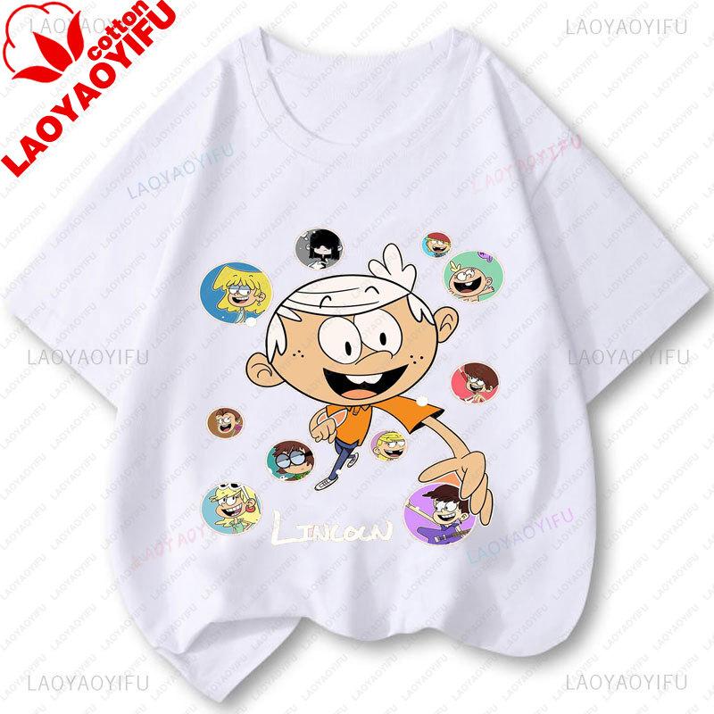 The Loud Houses Double Sides Printed T Shirt Summer Short Sleeved Cartoon Comedy Oversized Vintage Unisex Clothes Ropa De Mujer