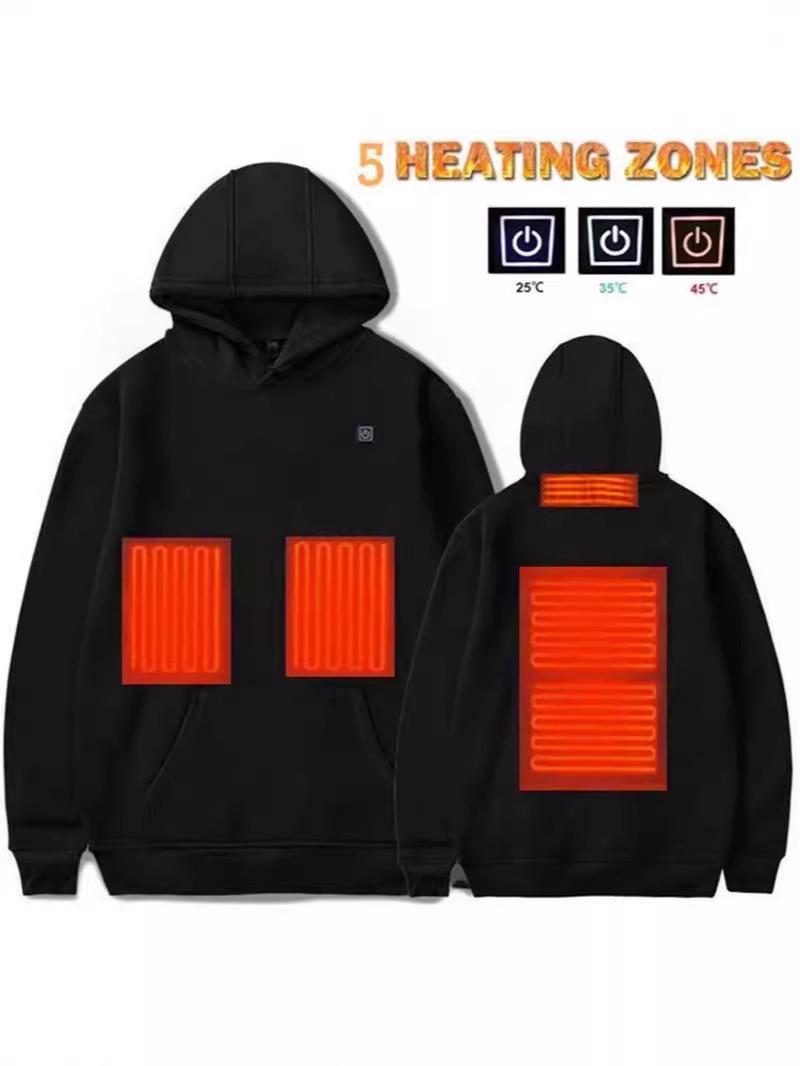 Smart USB Multi-Zone Heated Hoodie XXXL чёрный