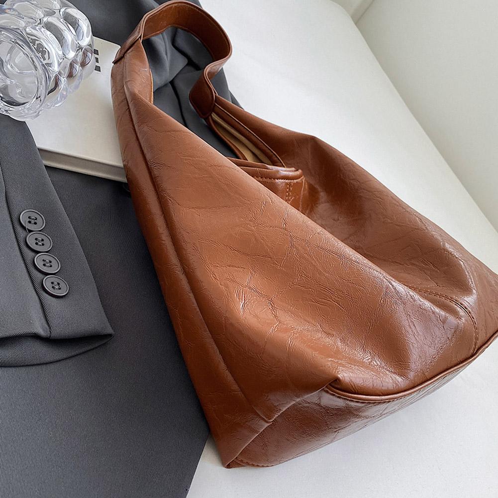 Women Leather Shoulder Bag Versatile Soft Underarm Bag Casual 2pcs Shoulder Bag and Handbag Set Satchel Hobo Bag Shopping Bag