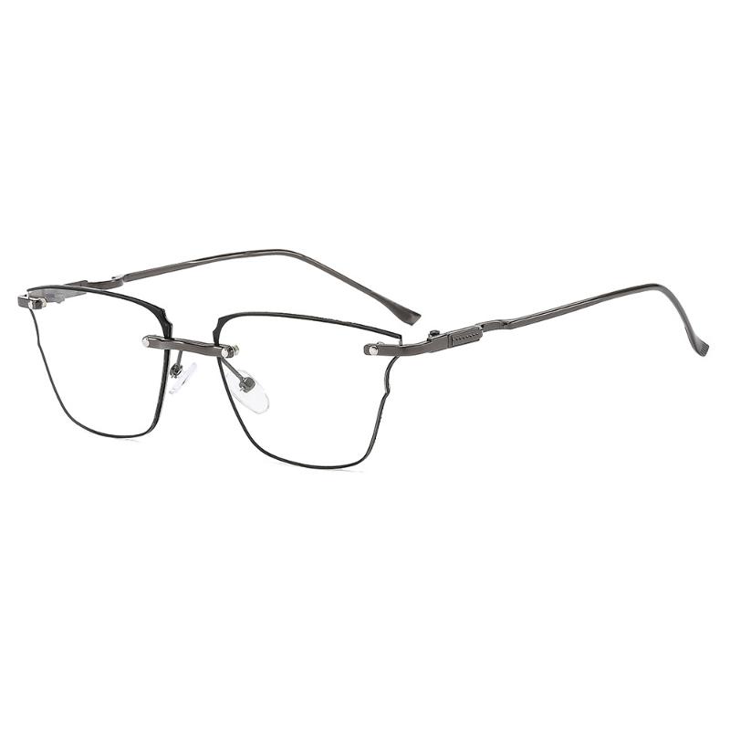 Fashion Rimless Square Blue Ray Blocking Anti-Blue Light Women Reading Glasses Ultralight Eye Protection Men Hyperopia Glasses