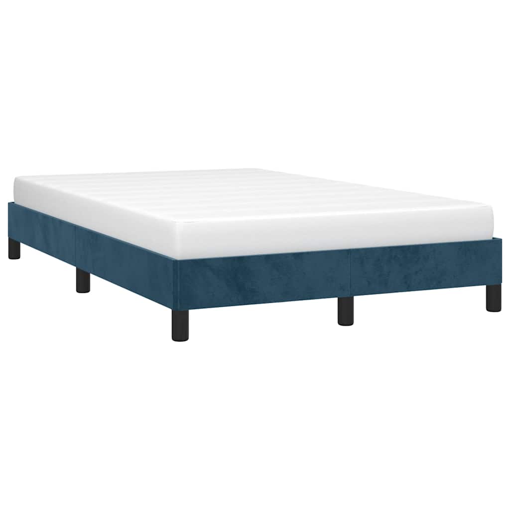 Bed Frame without Mattress Dark Blue 120 x 200 cm Velvet
