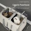 Large Capacity Rolling Pet Carrier for Two Cats or Dogs - Travel Handbag or Suitcase