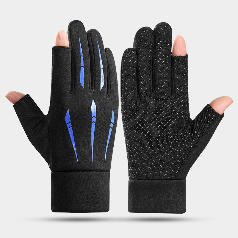 Autumn Winter Men's Full-finger Gloves Plus Velvet Warm Waterproof Outdoor Fitness Mountaineering Cycling Gloves Touch Screen Gloves.