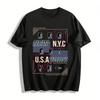 Brooklyn NYC Retro Print Casual Denim Style Tee Top Pure Cotton T-shirt