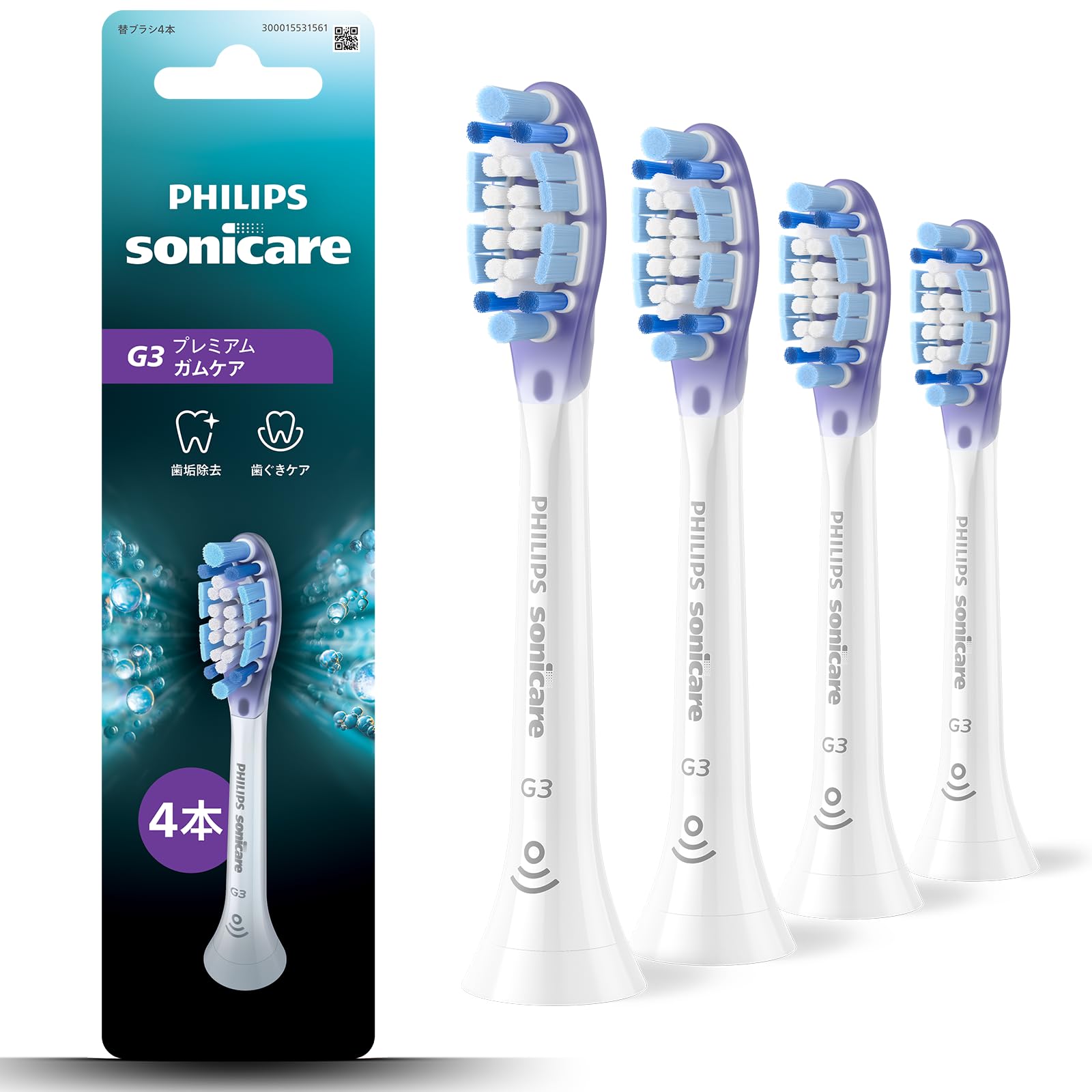 

Philips Sonicare G3 Premium Gum Care Regular Replacement Brush Heads Genuine Product White [Gum Care] (4 brushes) HX9054/14 белый