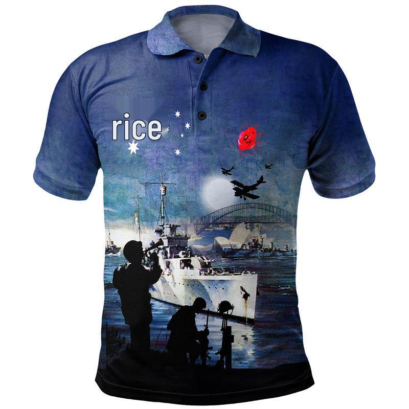 Anzac Day Men's Polo Shirt - Short Sleeve Lapel Golf Tee 2025