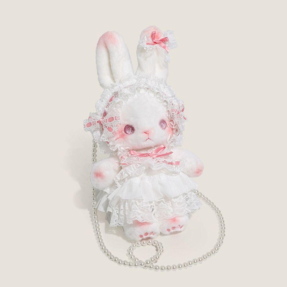 Kawaii Süßes Kaninchen Plüschtasche Prinzessin Süß Umhängetaschen Lolita Langohr-Kaninchen Umhängetasche Geldbörse