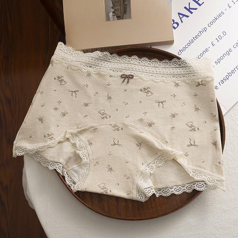 Ladies Spring Pure Cotton 10A Antibacterial Extended Crotch Breathable Hip and Waist Flat Angle Briefs