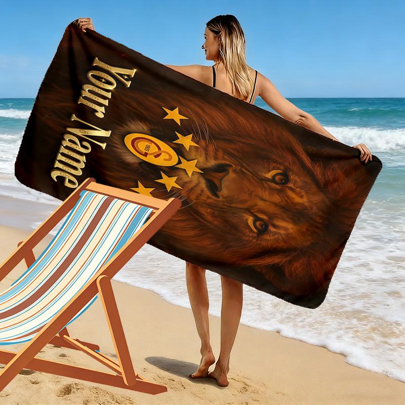 Custom Name Galatasaray S.K Print Beach Towel, Large Soft Quick Dry Towel for Beach Camping Swimming -HE58