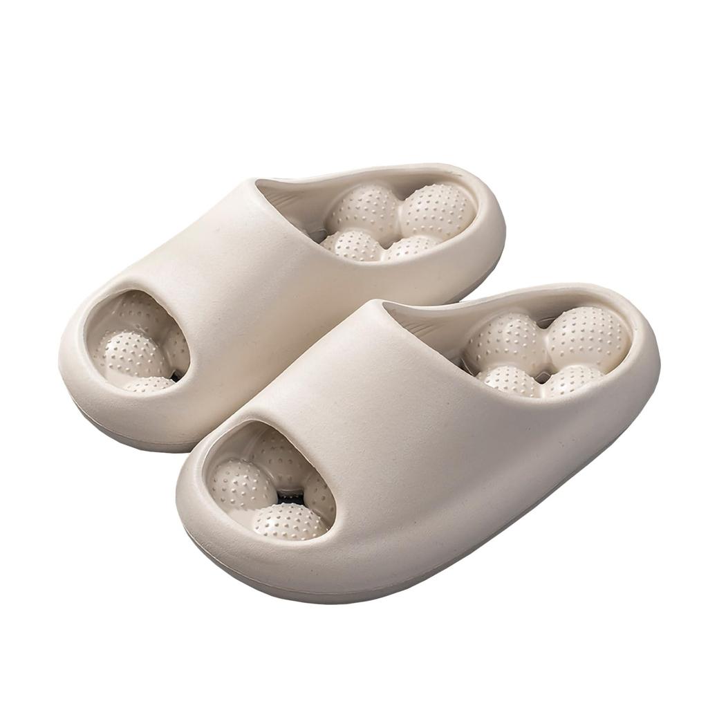 Comoski Healthy Reflexology Sandals and Recommended by Indoor and Outdoor Wear Sizes Women's Slippers, Chiropractors, (Beige, 22.5-23.0)