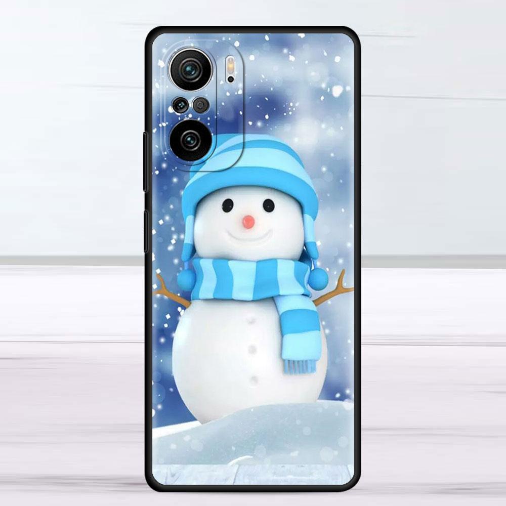Cartoon Schneemann Weihnachten Fall Für Xiaomi Redmi Hinweis 11 10 9S 9 K40 Pro 7 8 9A 9C 8T 9T 10C 10Pro Silikon Telefon Shell