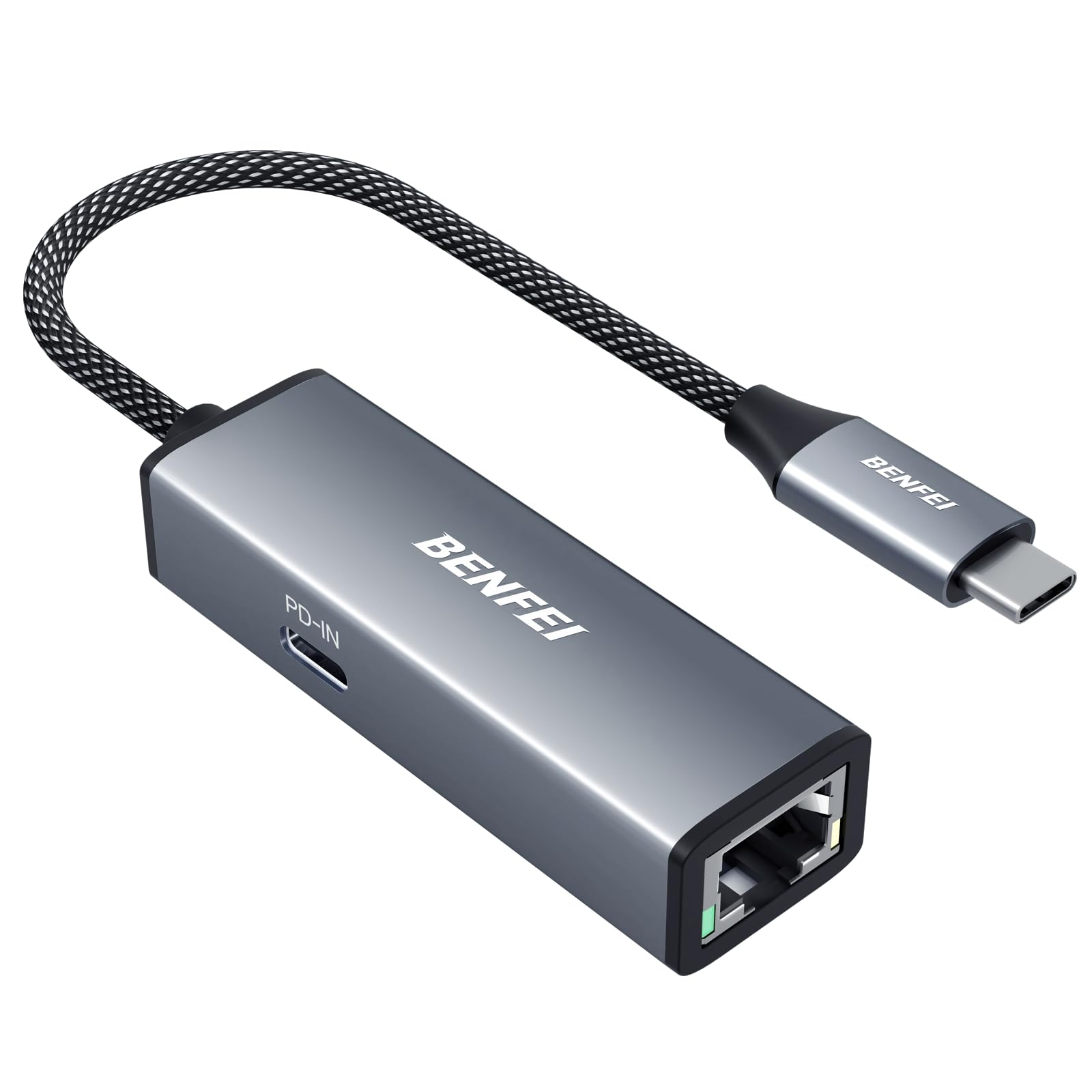 

Адаптер Gigabit Ethernet BENFEI Підтримує швидку зарядку 100 Вт Сумісний з Thunderbolt Оснащений портом RJ45 LAN Сумісний з iPhone 15 MacBook iPad