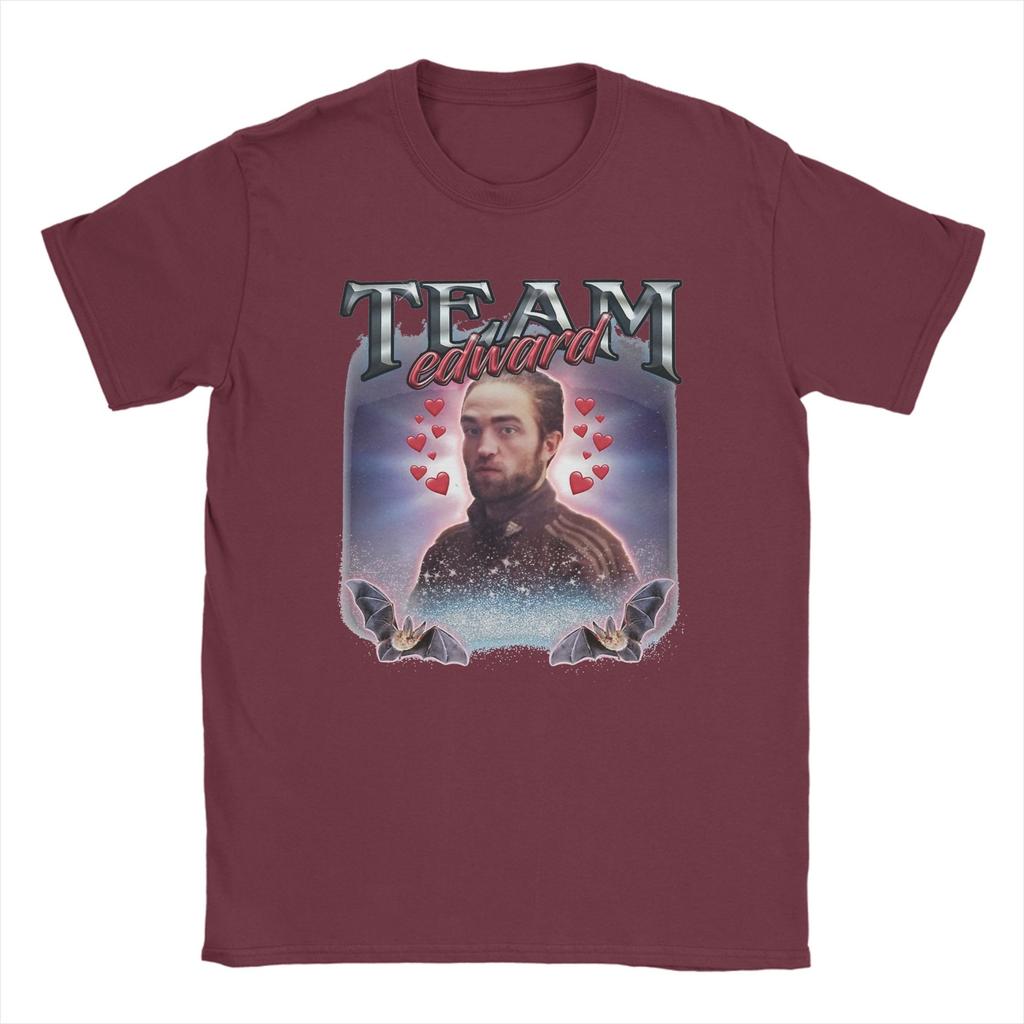 Men T-Shirt Team Edward Twilight Cursed Fan Collage 100% Cotton Tee Shirt Short Sleeve  T Shirt Round Neck Clothes Birthday Gift