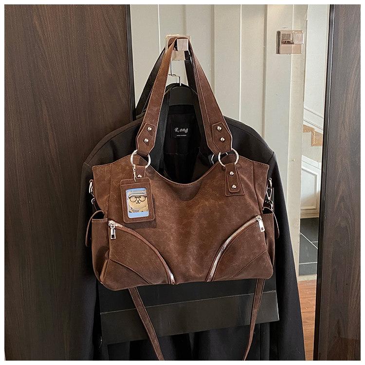 Casual Commuting Tote Bag, Girl Motorcycle Bag, Large Capacity Single Shoulder Crossbody Bag