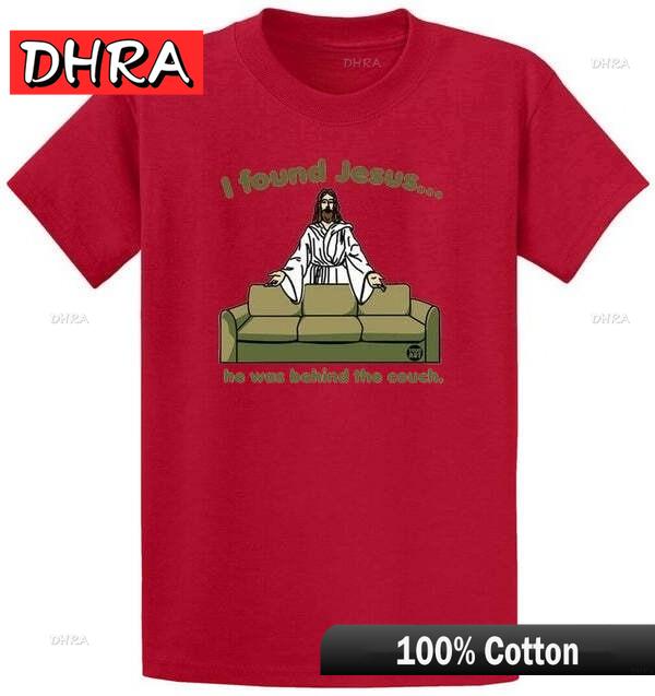 I FOUND JESUS COUCH Cotton Printed Tee Shirt Regular and Big and Tall Sizes Retro Fresh Cute Graphic Male Tshirts Chic Cute