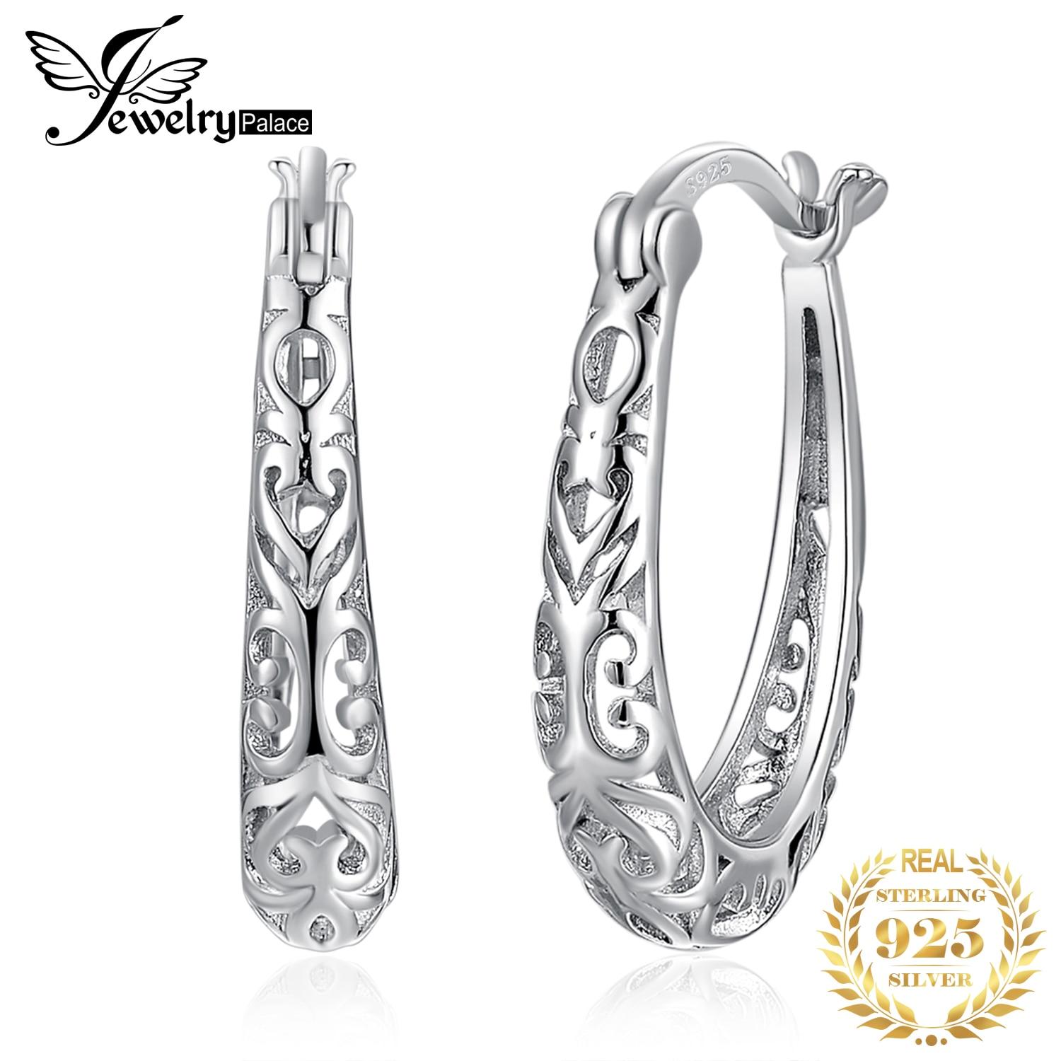 

Серьги-клипсы JewelryPalace Hollow Hearth Love из стерлингового серебра 925 пробы, модные винтажные серьги-клипсы с круглым вырезом для женщин