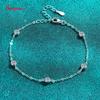Smyoue 0.5cttw 3mm Bubble Moissanite Bracelet for Women Sparkling 5 Stones Simulated Diamond Chain 925  Silver Jewelry
