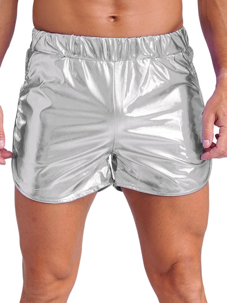 Pánské metalické horké kalhotky Slim Fit šortky na zadek Boční kapsy na jógu Klubové akce