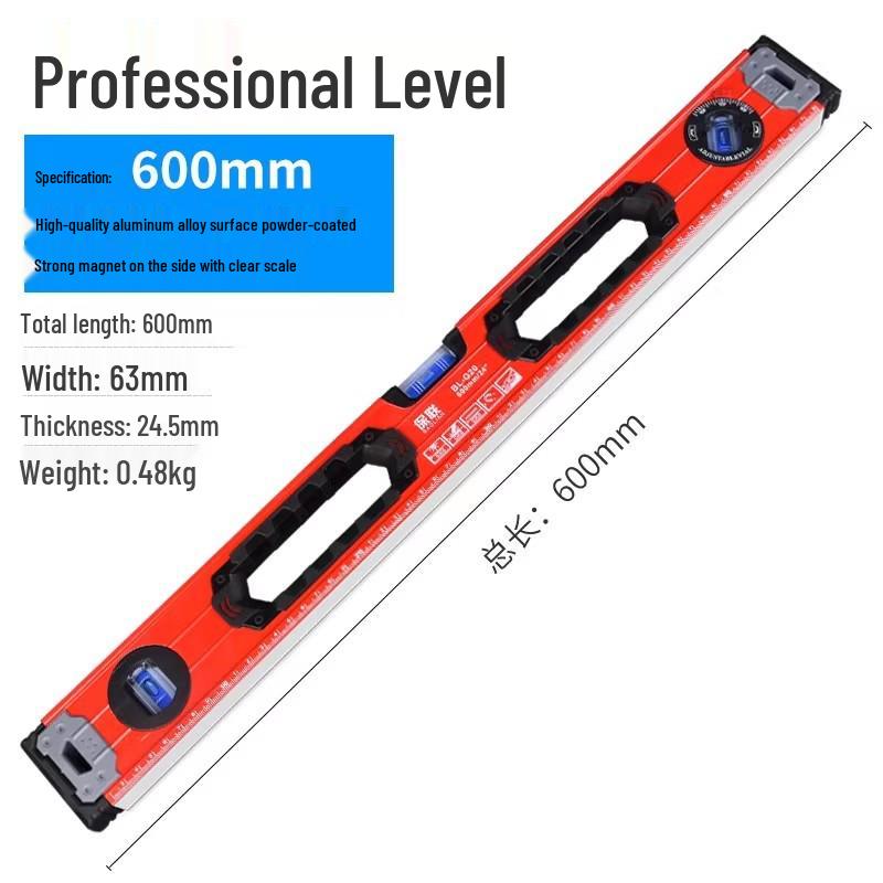 Mini Magnetic Aluminum Bubble Level - High Precision, Solid Anti-Drop Design for Household Use